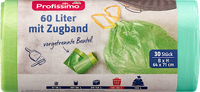 Afvalzakken 60 l met trekkoord, 30 stuks