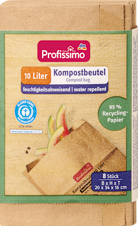 Müllbeutel Recycling 10L Kompostbeutel, feuchtigkeitsabweisend, 8 St