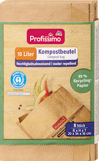 Müllbeutel Recycling 10L Kompostbeutel, feuchtigkeitsabweisend, 8 St