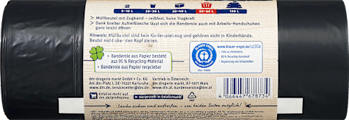Müllbeutel Recycling 60L Müllbeutel mit Zugband, 20 St