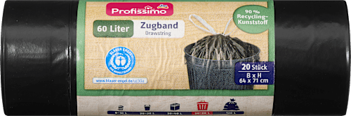 Müllbeutel Recycling 60L Zugbeutel, 20 St