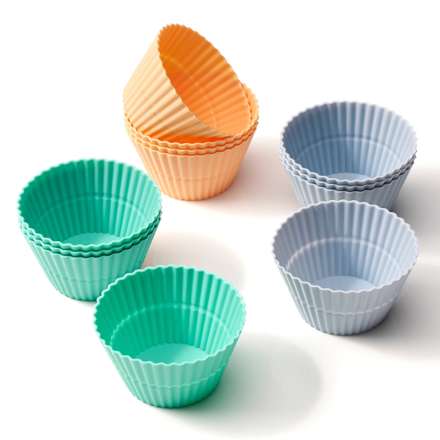 Muffinvormpjes 2-in-1 van siliconen, 12 stuks