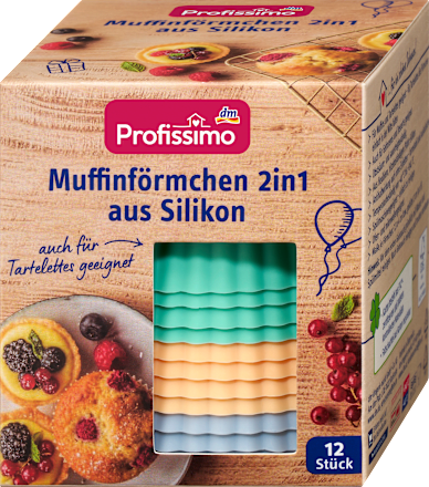 Muffinvormpjes 2-in-1 van siliconen, 12 stuks