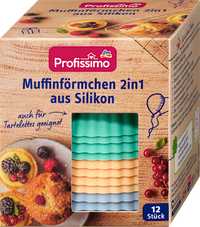 Muffinvormpjes 2-in-1 van siliconen, 12 stuks
