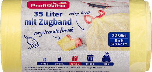 Prof. 35l Müllbeutel mit Zugband, 22 St