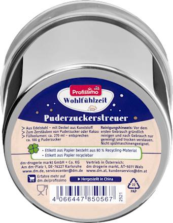 Poedersuikerstrooier, 1 st.