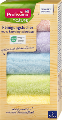 Reinigungstücher nature 100% Recycling-Mikrofaser, 5 St Profissimo