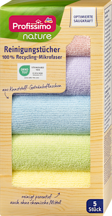 Reinigungstücher nature 100% Recycling-Mikrofaser, 5 St Profissimo