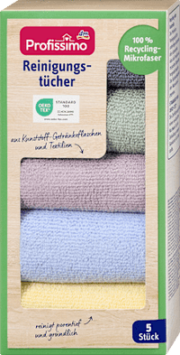 Reinigungstücher nature 100% Recycling-Mikrofaser, 5 St