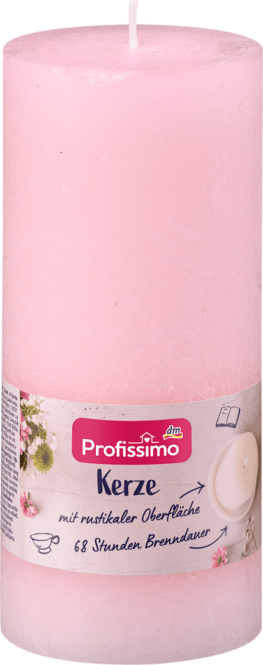 Bougie rustique Profissimo 160/68 rose, 1 pce