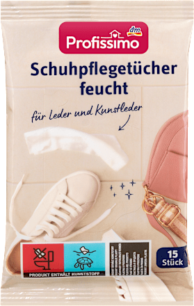 Schoenverzorgingsdoekjes, vochtig, 15 stuks