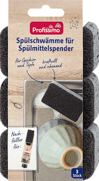 Afwassponzen voor afwasmiddeldispensers, 3 stuks