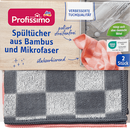 Bamboe en microvezel vaatdoeken, 2 stuks
