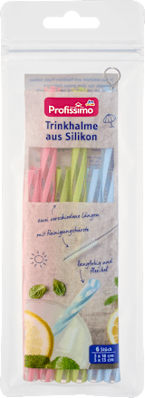 Trinkhalme aus Silikon, 6 St