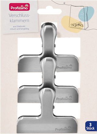 Verschlussklammern aus Edelstahl, 3 St