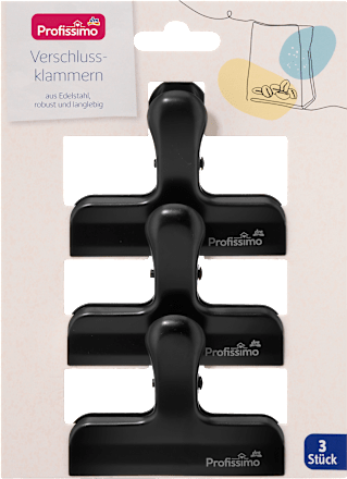 Verschlussklammern aus Edelstahl, 3 St