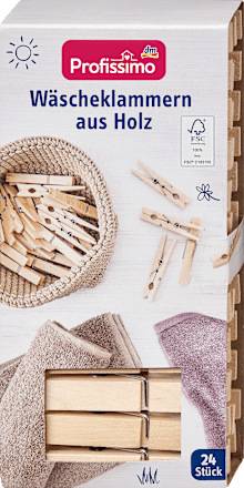 Wäscheklammern aus Holz, 24 St