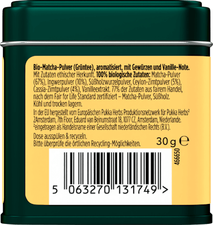 Grüner Tee Matcha, Vanilla Chai, 30 g