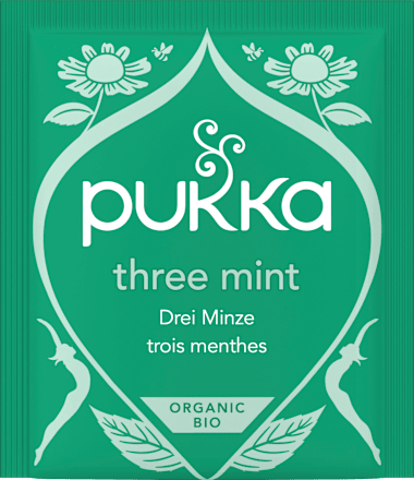 Kräutertee "Drei Minze" mit Pfefferminze, Grüner Minze & Ackerminze (20 Beutel), 32 g