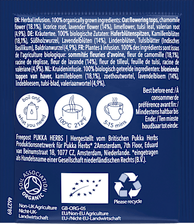 Kruidenthee "Night Time" met haverbloesemtop, lavendel &amp; lindebloesem (20 theezakjes), 20 g