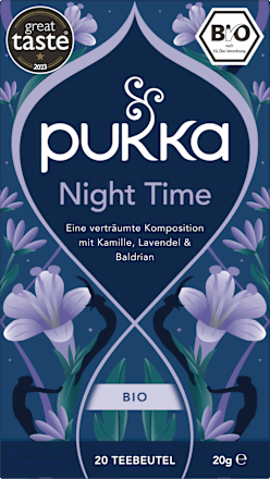 Kräutertee "Night Time" mit Kamille, Lavendel & Baldrian (20 Beutel), 20 g
