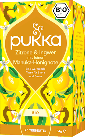 Kräutertee Zitrone & Ingwer mit Manuka-Honignote (20 Beutel), 34 g