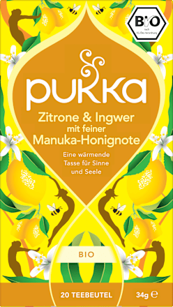 Kräutertee Zitrone & Ingwer mit Manuka-Honignote (20 Beutel), 34 g