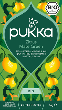 pukka Kräutertee, Zitrus Mate Green (20 Beutel), 36 g