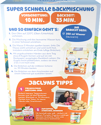 Backmischung Bluey Vollkorn Brötchen ab 3 Jahren, 300 g