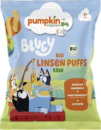 Kindersnack Bluey Linsen Puffs Käse ab 3 Jahren, 20 g