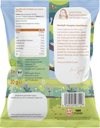 Kindersnack Bluey Linsen Puffs Käse ab 3 Jahren, 20 g