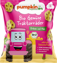Kindersnack Gemüse Traktorräder Erbsen & Mais, ab 12. Monaten, 20 g