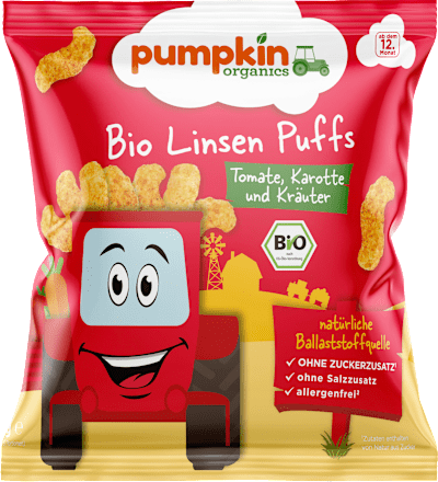 Kindersnack Linsen Puffs mit Tomate, Karotte & Kräutern ab 1 Jahr, 20 g