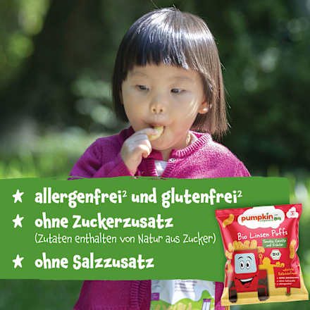 Kindersnack Linsen Puffs mit Tomate, Karotte & Kräutern ab 1 Jahr, 20 g
