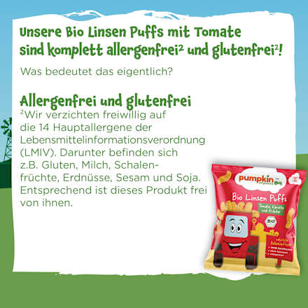 Kindersnack Linsen Puffs mit Tomate, Karotte & Kräutern ab 1 Jahr, 20 g