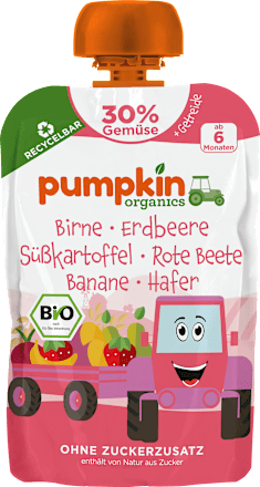 Quetschie Birne, Erdbeere, Süßkartoffel, Rote Beete, Banane & Hafer, ab 6 Monaten, 100 g