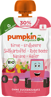 Quetschie Birne, Erdbeere, Süßkartoffel, Rote Beete, Banane & Hafer, ab 6 Monaten, 100 g