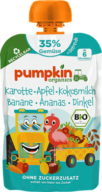 Quetschie Karotte, Apfel, Kokosmilch, Banane, Ananas & Dinkel ab 6 Monaten, 100 g