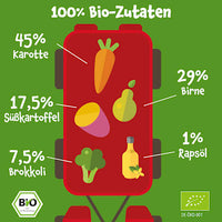 Quetschie Karotte, Birne, Süßkartoffel & Brokkoli ab 6 Monaten, 100 g