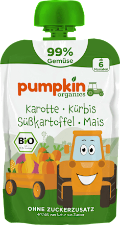 Quetschie Karotte, Kürbis, Süßkartoffel & Mais ab 6 Monaten, 100 g