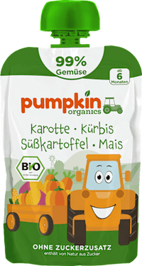 Quetschie Karotte, Kürbis, Süßkartoffel & Mais ab 6 Monaten, 100 g