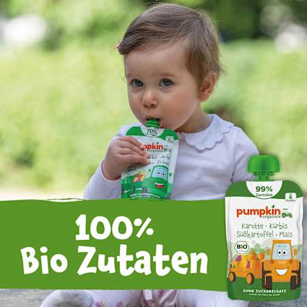 Quetschie Karotte, Kürbis, Süßkartoffel & Mais ab 6 Monaten, 100 g
