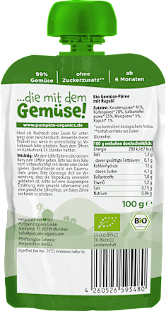 Quetschie Karotte, Kürbis, Süßkartoffel & Mais ab 6 Monaten, 100 g