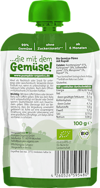 Quetschie Karotte, Kürbis, Süßkartoffel & Mais ab 6 Monaten, 100 g