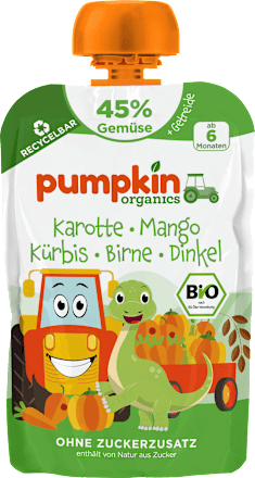 Quetschie Karotte, Mango, Kürbis, Birne & Dinkel ab 6 Monaten, 100 g