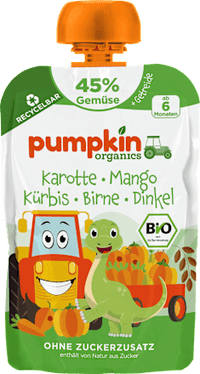 Quetschie Karotte, Mango, Kürbis, Birne & Dinkel ab 6 Monaten, 100 g