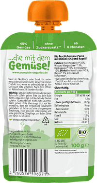 Quetschie Karotte, Mango, Kürbis, Birne & Dinkel ab 6 Monaten, 100 g