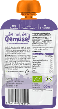 Quetschie Karotte, Pfirsich, Kürbis, Mango, Apfel & Hafer ab 6 Monaten, 100 g