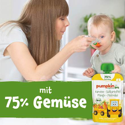 Quetschie Karotte, Süßkartoffel, Mango & Pastinake ab 6 Monaten, 100 g