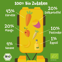 Quetschie Karotte, Süßkartoffel, Mango & Pastinake ab 6 Monaten, 100 g